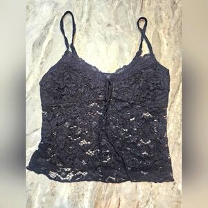Ava & Ever Black Floral Lace Cami Top Size 8 – Sheer Festival Layering Tank